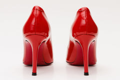 The Ege Red Leather Pump Fuchsia Sole Shoe - Vinci Leather
