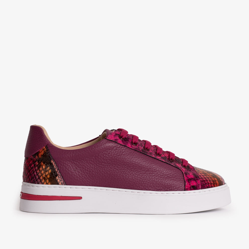 The Burano Purple Fuchsia Leather Sneaker - Vinci Leather