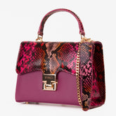 The Burano Fuchsia Leather Handbag - Vinci Leather