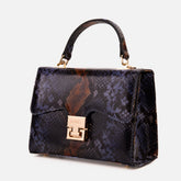 The Venezia Navy Blue Leather Snk Handbag - Vinci Leather