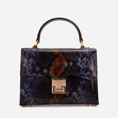 The Venezia Navy Blue Leather Snk Handbag - Vinci Leather