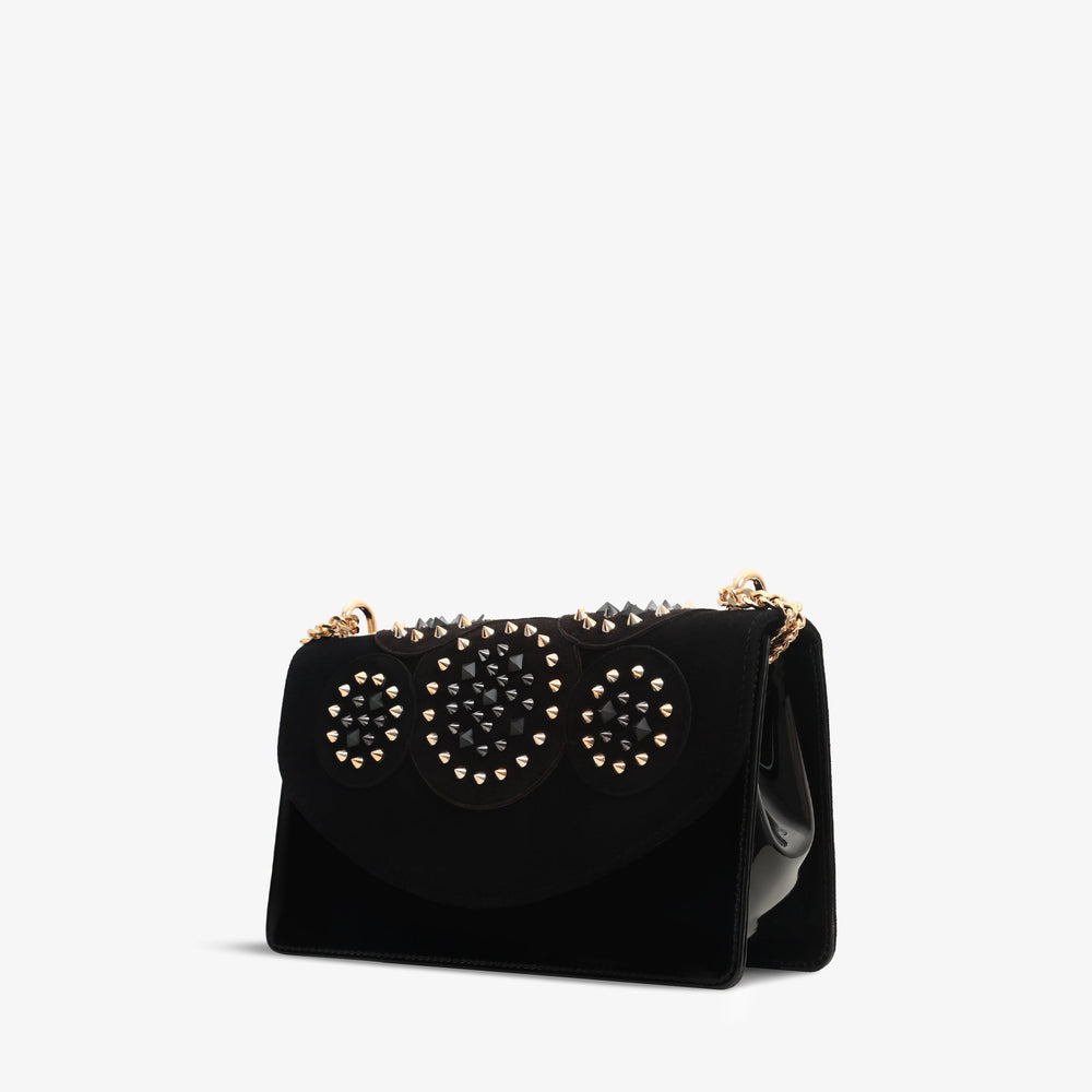 The Infanta Black Spike Leather Handbag - Vinci Leather