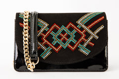 The Palma Black Glitter Leather Handbag - Vinci Leather
