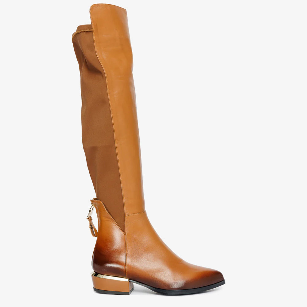 The Fairoks Tan Leather Knee High Boot - Vinci Leather