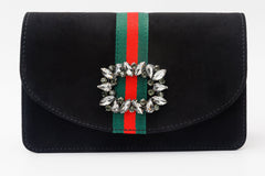 The Afega Black Suede Leather Handbag - Vinci Leather