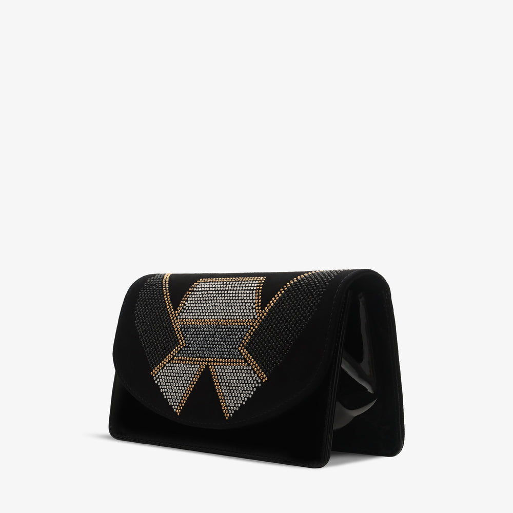The Magnolia Black Glitter Leather Handbag - Vinci Leather