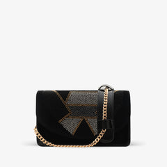 The Magnolia Black Glitter Leather Handbag - Vinci Leather