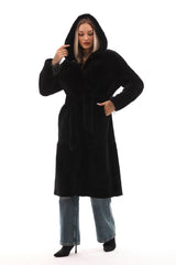 The Virella Reversible Hooded Shearling Leather Jacket - Vinci Leather