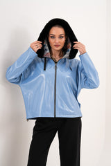 The Velora Sky Blue Reversible Lambskin Leather Jacket - Vinci Leather