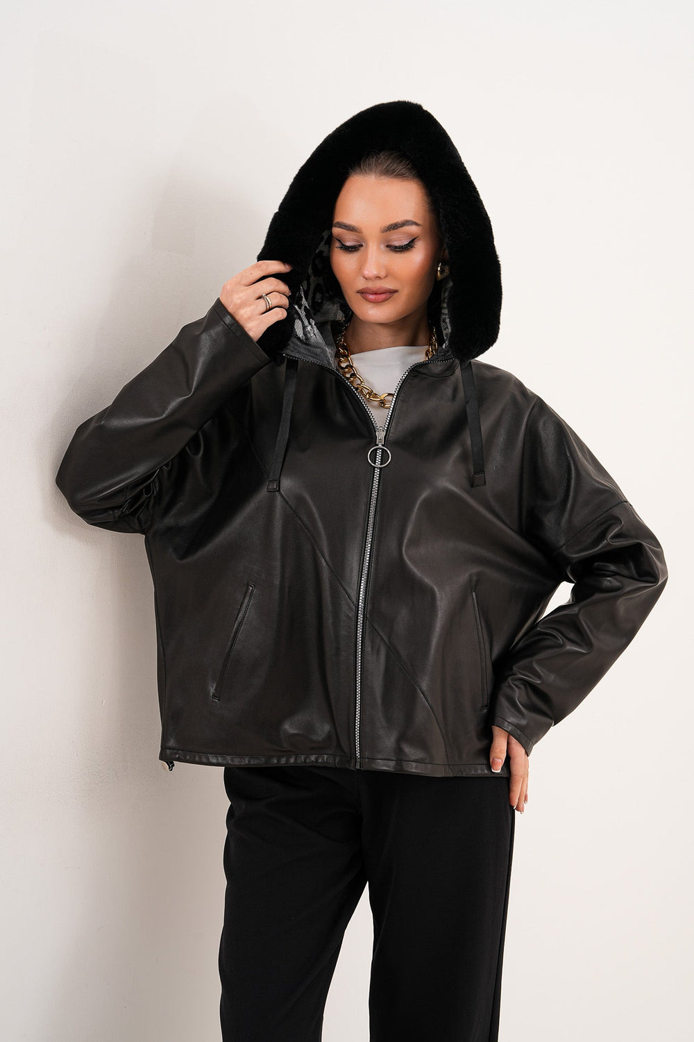 The Velora Black Reversible Lambskin Leather Jacket - Vinci Leather