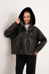 The Velora Black Reversible Lambskin Leather Jacket - Vinci Leather