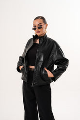 The Vesper Black Leather Jacket - Vinci Leather