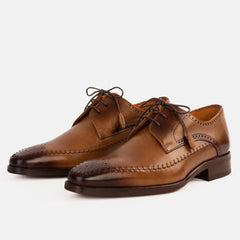 The Moon Tan Leather Derby Shoe - Vinci Leather