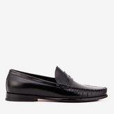 The Belmont Black Polished Leather Loafer - Vinci Leather