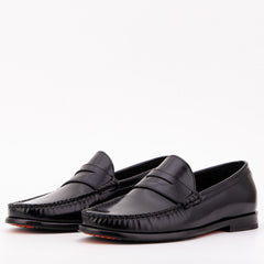 The Belmont Black Polished Leather Loafer - Vinci Leather