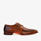 The Hagrid Tan Leather Single Monk Strap Handmade Shoe - Vinci Leather