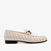 The Jupiter Shoe White Spike Leather Bit Dress Loafer Limited Edition Shoe - Vinci Leather