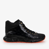 The Caesars Black Leather High-Top Sneaker - Vinci Leather