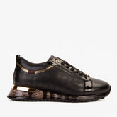 The Cenova Black Gold Leather Sneaker - Vinci Leather