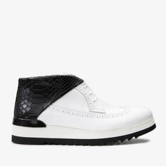 The Kagan White Wingtip Chukka Sneaker Boot - Vinci Leather