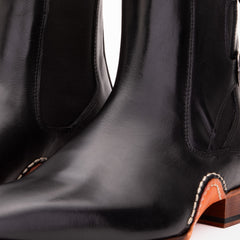 The Royal Hand Craft Black Leather Double-Buckle Chelsea Boot - Vinci Leather