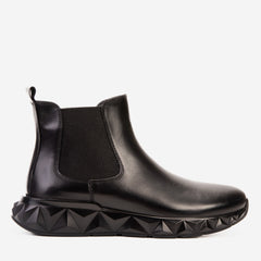 The Apex Black Leather Chelsea Boot - Vinci Leather