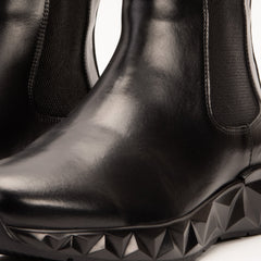The Apex Black Leather Chelsea Boot - Vinci Leather