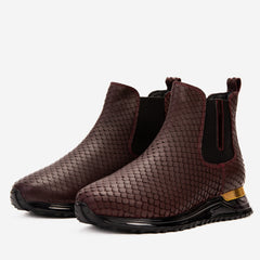 The Panther Burgundy Leather Chelsea Boot - Vinci Leather