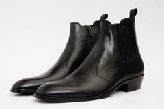 The Sorhag Black Leather Dress Boot - Vinci Leather