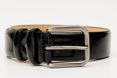 The Dodoma Black Patent Leather Belt - Vinci Leather