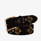 The Lazio Black Suede Leather Belt - Vinci Leather
