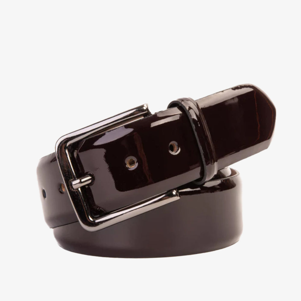 The Dodoma Burgundy Patent Leather Belt - Vinci Leather