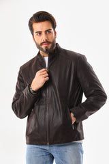 The Modena Matte Espresso Leather Jacket - Vinci Leather