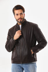 The Varden Brown Leather Jacket - Vinci Leather