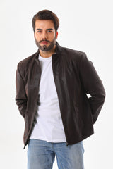The Varden Brown Leather Jacket - Vinci Leather
