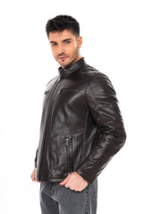The Falcon Dark Brown Smooth Leather Jacket - Vinci Leather