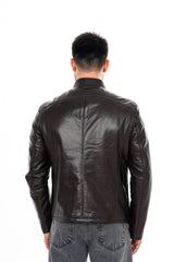 The Falcon Dark Brown Smooth Leather Jacket - Vinci Leather
