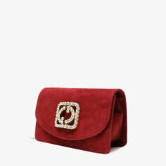 The California Burgundy Suede Leather Handbag - Vinci Leather