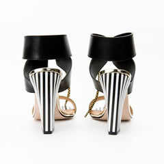 The Bloke Black Leather Ankle Strap Sandal - Vinci Leather