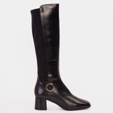 The Windsor Black Leather Knee High Boot - Vinci Leather