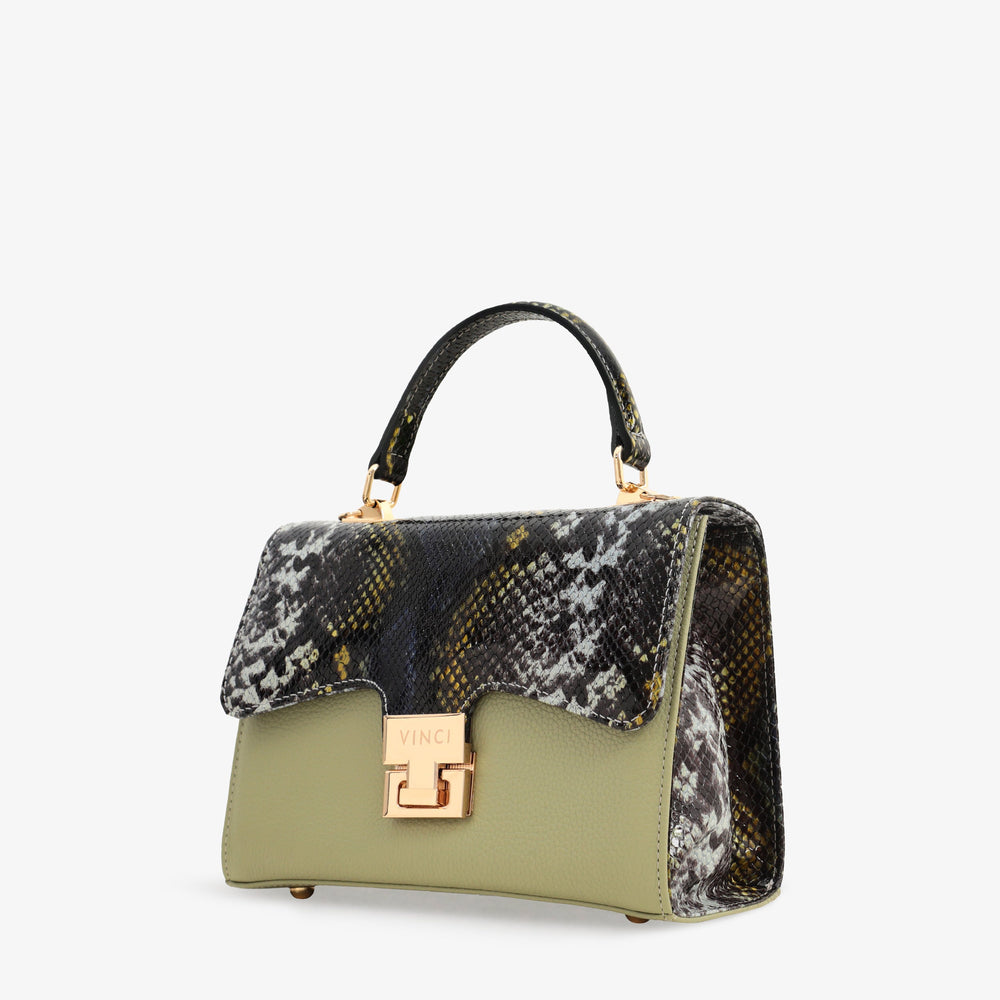 The Venezia Green Leather Handbag - Vinci Leather