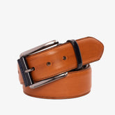 The Maratea Tan Navy Leather Belt - Vinci Leather
