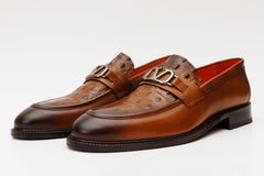 Amsterdam Tan Bit Loafer Shoe - Vinci Leather