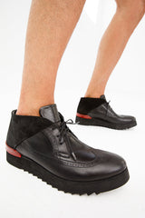 The Kagan Black Wingtip Chukka Sneaker Boot - Vinci Leather
