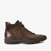 The Houston Leather Brown Lace-Up Casual Boot with a Zipper - Vinci Leather