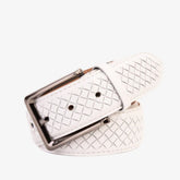 The Layla White Woven Leather Belt - Vinci Leather