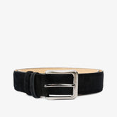 The Bari Black Suede Leather Belt - Vinci Leather