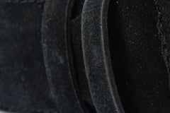 The Bari Black Suede Leather Belt - Vinci Leather