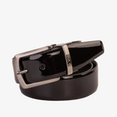 The Sun Reversible Black Patent Leather Belt - Vinci Leather