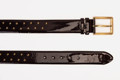 The Jupiter Burgundy Patent Leather Spike Leather Belt - Vinci Leather